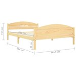vidaXL Cadre de lit Bois de pin massif 160x200 cm