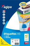 Etiquettes blanches 16 feuilles A5 80x140 mm 32 pièces