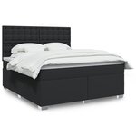 vidaXL Sommier à lattes de lit avec matelas Noir 180x200 cm Similicuir
