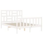 vidaXL Cadre de lit avec tête de lit blanc 120x200 cm bois massif