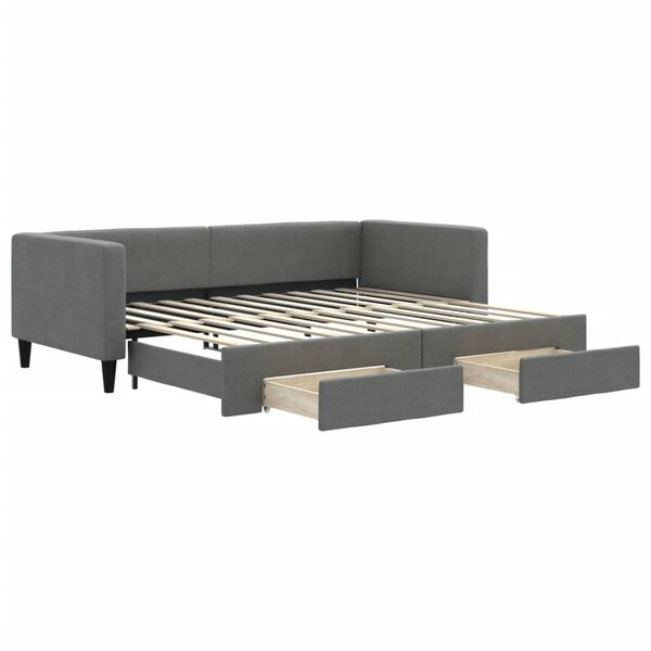vidaXL Lit de jour avec gigogne et tiroirs sans matelas 90x200 cm