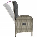 vidaXL Ensemble à manger jardin 4Pièces et coussins Gris Résine tressée