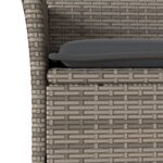 vidaXL Ensemble à manger de jardin et coussins 9 Pièces gris rotin verre