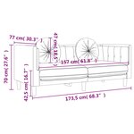 vidaXL Canapé avec coussins 2 places crème velours