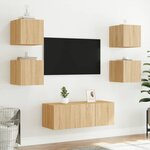 vidaXL Meubles TV muraux lumières LED 2 Pièces chêne sonoma 30 5x35x30 cm