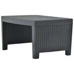 vidaXL Salon de jardin 3 Pièces Plastique Anthracite