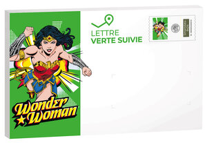 Prêt-à-Poster - Lettre verte suivie - 250g - Pochette XS - Wonder Woman