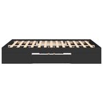 vidaXL Cadre de lit noir 140x190 cm bois d'ingénierie