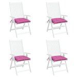 vidaXL Coussins de chaise lot de 4 rose 40x40x7 cm tissu