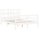 vidaXL Cadre de lit avec tête de lit blanc 140x190 cm bois massif