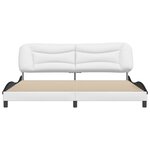 vidaXL Cadre de lit sans matelas blanc et noir 200x200 cm similicuir