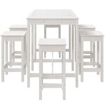 vidaXL Ensemble de bar de jardin 7 Pièces blanc bois de pin massif