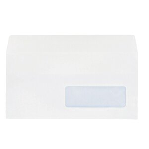 Enveloppe budget blanche - 110 x 220 mm - avec fenêtre 35 x 100 mm - boîte de 500 - la couronne