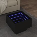 vidaXL Table d'appoint avec LED noir 40x40x30 cm bois d'ingénierie