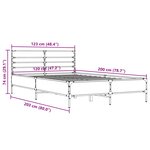 vidaXL Cadre de lit sonoma gris 120x200 cm bois d'ingénierie et métal