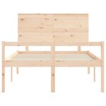vidaXL Lit pour personne âgée et tête de lit 140x200 cm bois massif