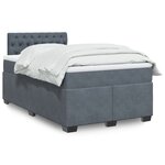 vidaXL Sommier à lattes de lit et matelas Gris foncé 120x200cm Velours