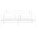 vidaXL Cadre de lit métal avec tête de lit/pied de lit blanc 183x213cm