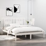 vidaXL Cadre de lit Blanc Bois de pin massif 160x200 cm