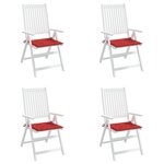 vidaXL Coussins de chaise jardin lot de 4 rouge 40x40x3cm tissu oxford