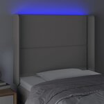 vidaXL Tête de lit à LED Gris 93x16x118/128 cm Similicuir