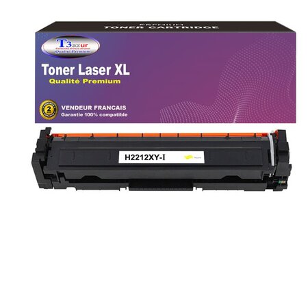T3AZUR  - Toner Laser compatible avec HP Color LaserJet Pro MFP M282  M282NW  W2212X remplace HP 207X Jaune  (avec puce)