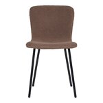 2 chaises de salle à manger en fourrure artificielle marron pieds noirs