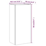 vidaXL Meuble TV mural chêne fumé 40 5x30x90 cm bois d'ingénierie