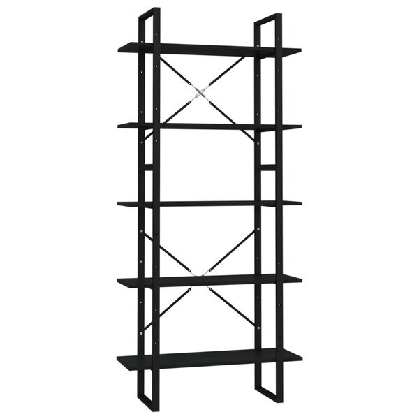 vidaXL Bibliothèque à 5 niveaux Noir 80x30x175 cm Bois d'ingénierie