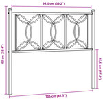 vidaXL Tête de lit métal blanc 100 cm