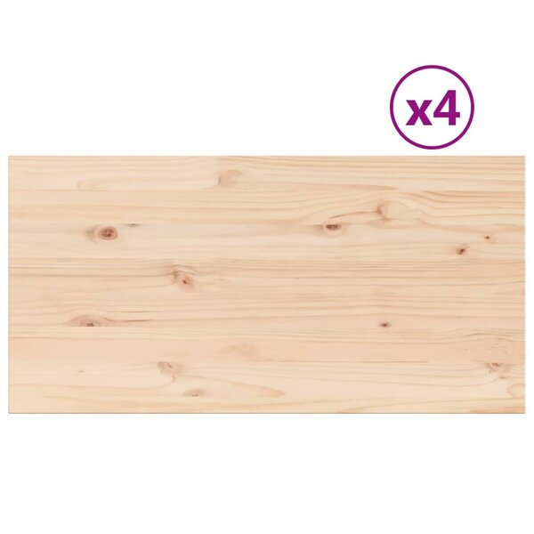 vidaXL Dessus de table 4Pièces 100x50x2 5cm rectangulaire bois pin massif