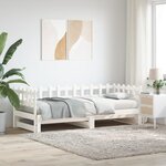 vidaXL Lit coulissant Blanc 2x(90x190) cm Bois de pin massif