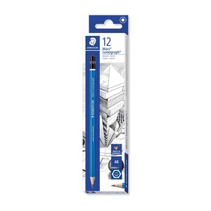 Crayon Papier Mars Lumograph 100 Mine 2 mm Bleu 4B x 12 STAEDTLER