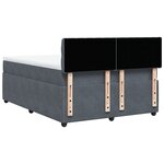 vidaXL Sommier à lattes de lit et matelas Gris foncé 140x190cm Velours