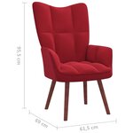 vidaXL Chaise de relaxation Rouge bordeaux Velours
