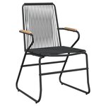 vidaXL Ensemble à manger de jardin 9 Pièces noir rotin PVC