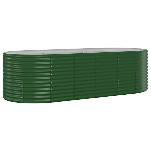 vidaXL Lit surélevé de jardin Acier enduit de poudre 249x100x68cm Vert