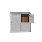 Bloc collectif Leabox 2x2  grade 3  simple face  extérieur  fixation murale  gris clair ral 7035 finition brillante