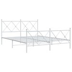 vidaXL Cadre de lit métal avec tête de lit/pied de lit blanc 160x200cm