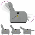 vidaXL Fauteuil inclinable de massage électrique Gris clair Tissu