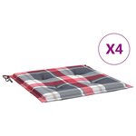 vidaXL Coussins de chaise de jardin lot de 4 carreaux rouges 50x50x4cm