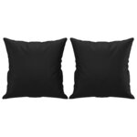 vidaXL Canapé 2 places avec oreillers décoratifs noir 140cm similicuir