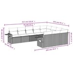 vidaXL Salon de jardin avec coussins 10 Pièces gris clair résine tressée