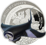 Monnaie en argent 2 dollars g 31.1 (1 oz) millésime 2023 gentle giants giant manta