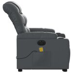 vidaXL Fauteuil inclinable de massage électrique gris similicuir