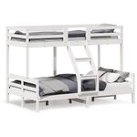 vidaXL Lit superposé 90x200/120x200 cm blanc bois de pin massif