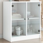 vidaXL Armoire latérale avec portes en verre blanc 68x37x75 5 cm