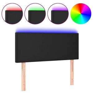 vidaXL Tête de lit à LED Noir 90x5x78/88 cm Similicuir