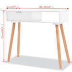 vidaXL Table console Bois de pin massif 80 x 30 x 72 cm Blanc