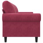 vidaXL Canapé à 3 places Rouge bordeaux 180 cm Velours